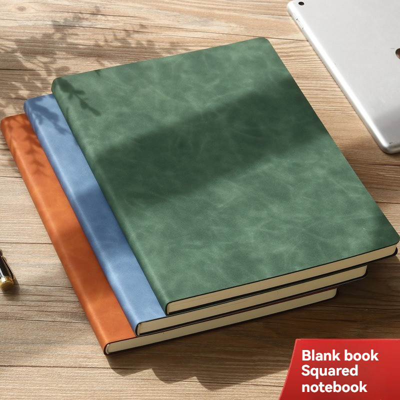 1PC Blank Notebook White Paper Notebook Grid Notebook A5 Notebook No Grid Pages, B5 Notebook