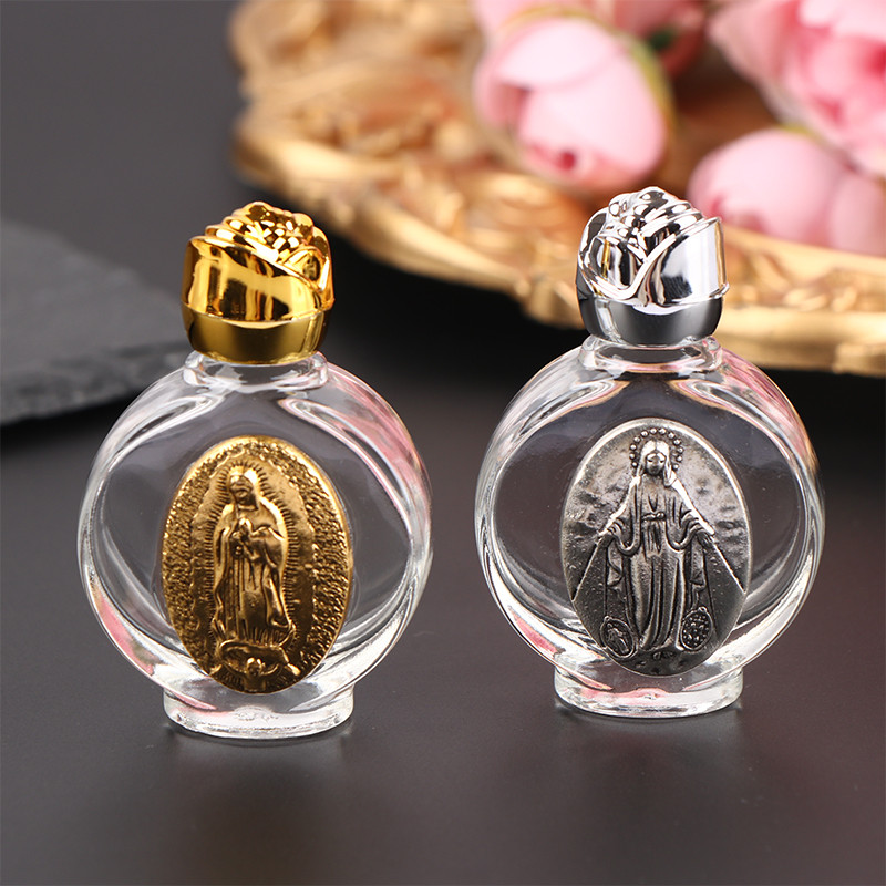 1PC Empty Holy Water Jesus Bottle Religious Cross Bottle Christian Baptism Supplies