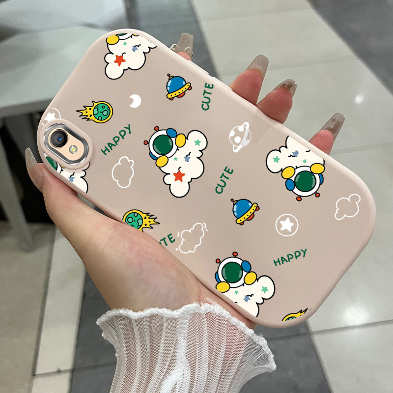 Casing Hp Untuk OPPO A37 A37F Case Casing Awan astronot pola Kerang gemuk ponsel HP Kasing Silikon S