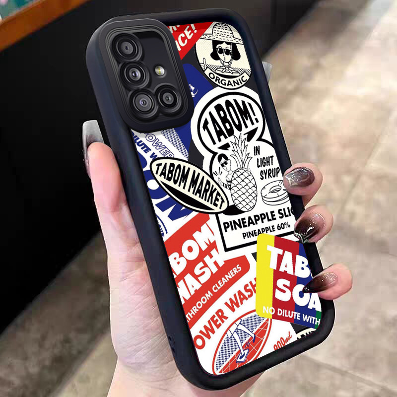 Casing Hp untuk Samsung Galaxy A51 M40s Case Gaya Retro Vintage Sticker Kasing silikon Cesing Softca