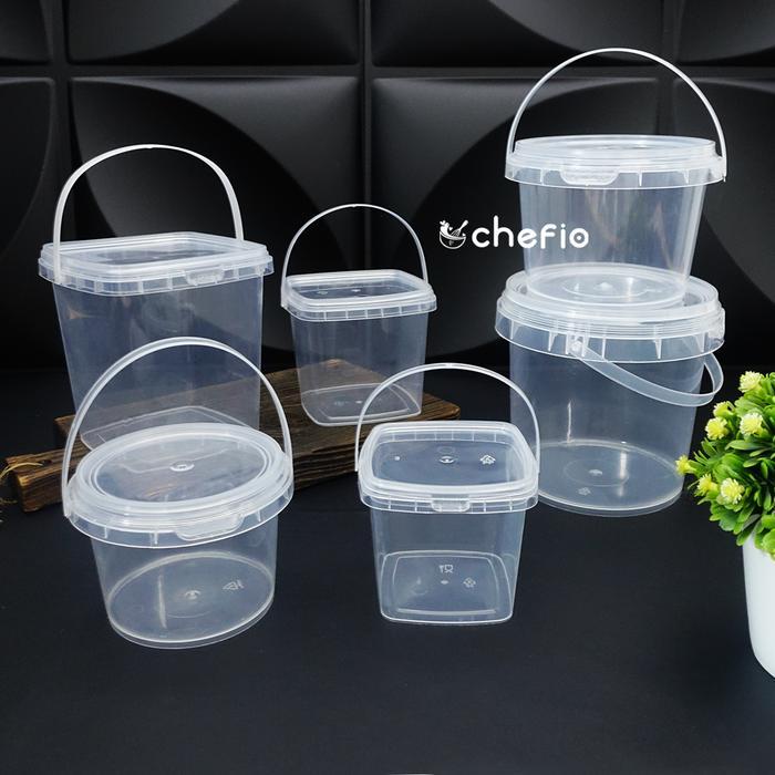 Ember Dessert Minuman Cup Ice Cream Toples Bucket Jar HandlePlastik
