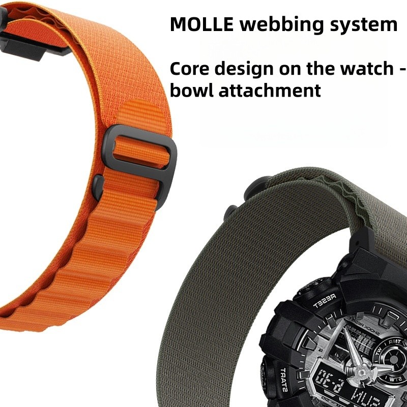Travel Loop Nylon WatchStrap For Casio Watch G-SHOCK GA110 100 120 GA900 GA2100 DW-5600 GW-B5600