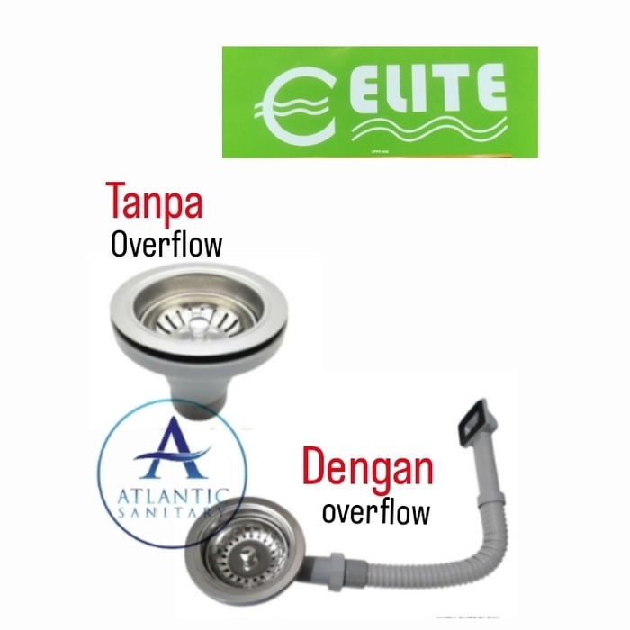 Afur bak cuci piring overflow merk ELITE ori/afur sink overflow elite