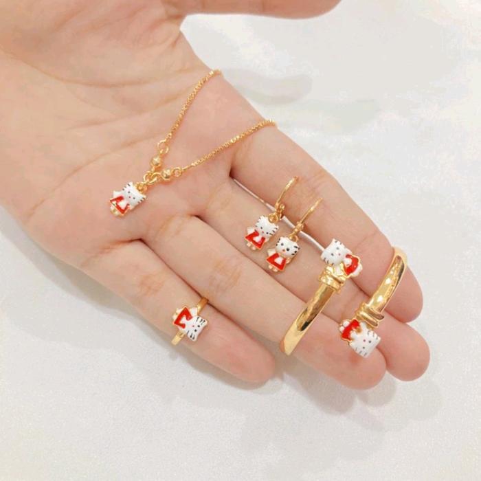 SET PERHIASAN TITANIUM SET ANAK MERAH 004 Kids