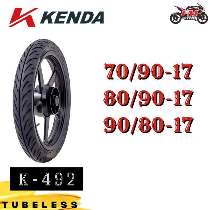 Ban Kenda K492 K-492 Ring 17 Tubeless - Ban Motor Tubeless/Tubles (Pilih Ukuran)