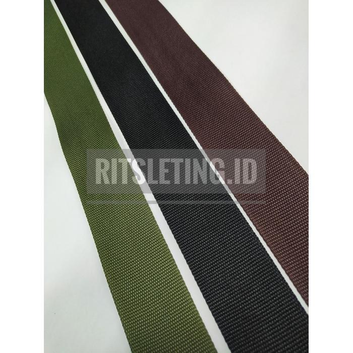 YKK Webbing _ 2,5 CM _ Hitam [1 Roll @30 Meter]