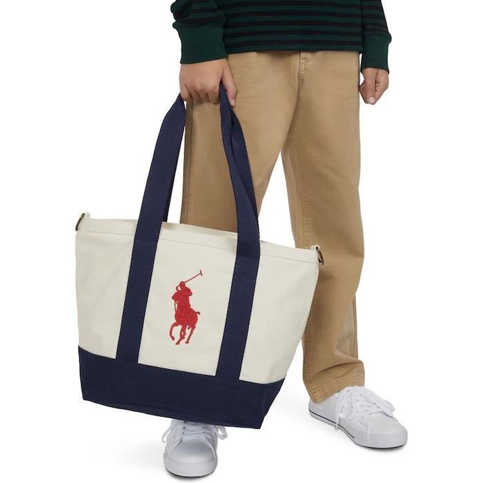 [ORIGINAL] Polo Ralph Lauren Big Pony Cotton Canvas Tote / White Player Logo