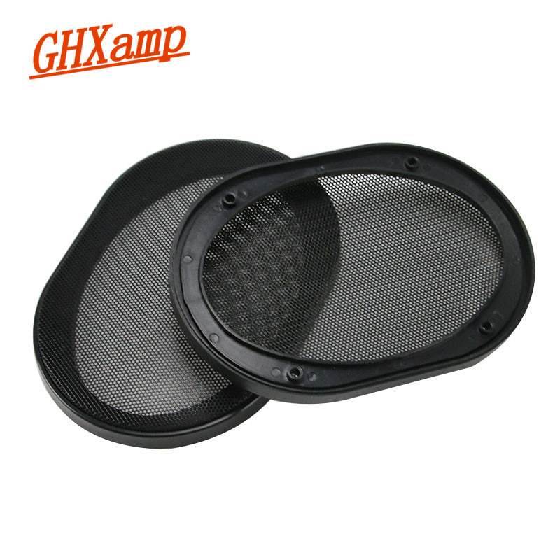 GHXAMP 2PCS 5*7 inch Car Speaker Protective Grille ABS Plastic frame + Metal Cover Mesh Enclosure