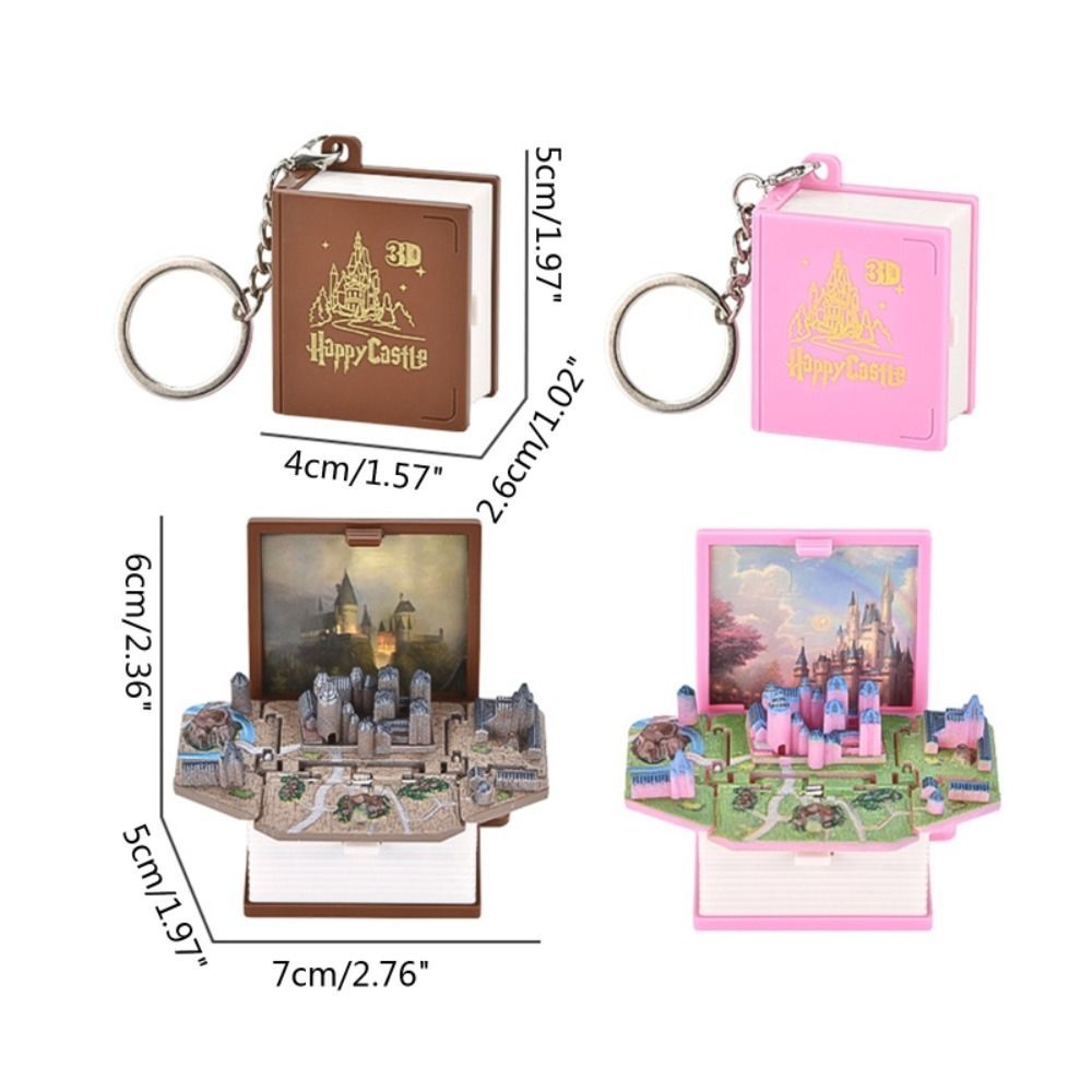 Birthday Fold Castle Book Keychain 3d Mini Stereo Backpack Keychain Anxiety Stress Relief