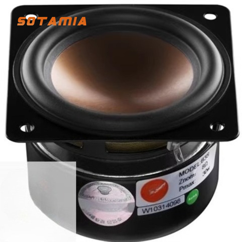 S0TAMI4 1PCS 3.5 Inch Square Full Range Speaker 8 Ohm 30 Watt Aluminum Alloy Diaphragm Computer
