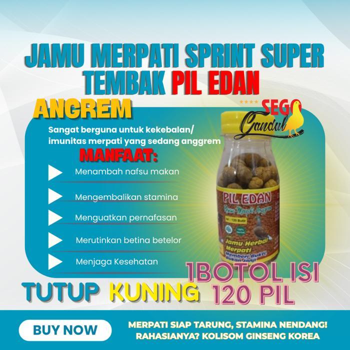 ORIGINAL Jamu Meati Balap Kolong Tinggi Pil Edan Tutup Kuning Angrem 1 botol isi 120 pil READY STOCK