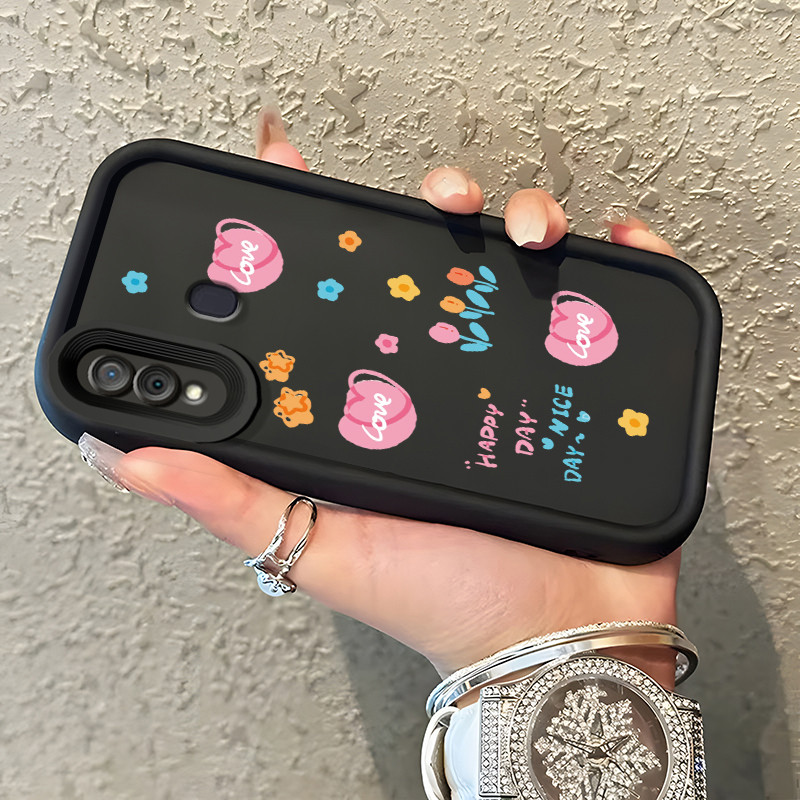 Casing Hp Samsung Galaxy A30 A20 M10s Case Bunga berwarna-warni Kasing silikon Cesing Ready Stock Ke