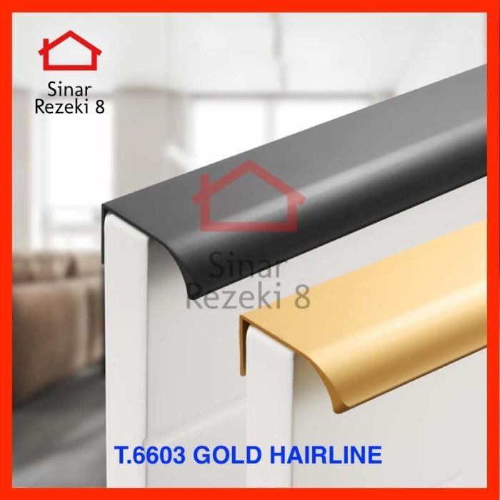 Handle Tarikan Laci 6603-96 GOLD Emas Pintu Lemari Minimalis Dapur .