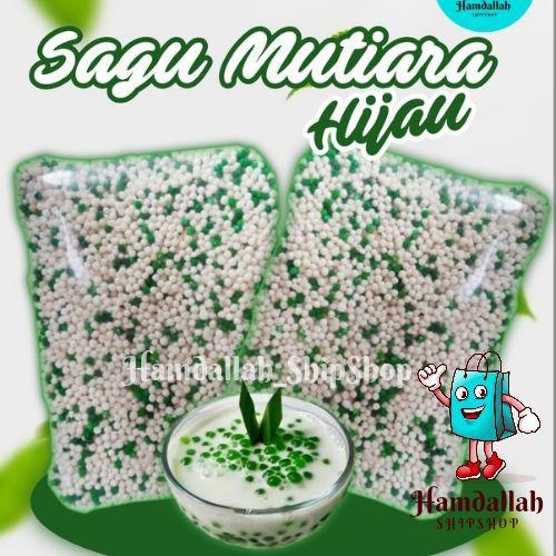 "New" Sagu mutiara Hijau 1kg/Pacar cina/Sekoteng pacar cina,biji delima mutiara sagu