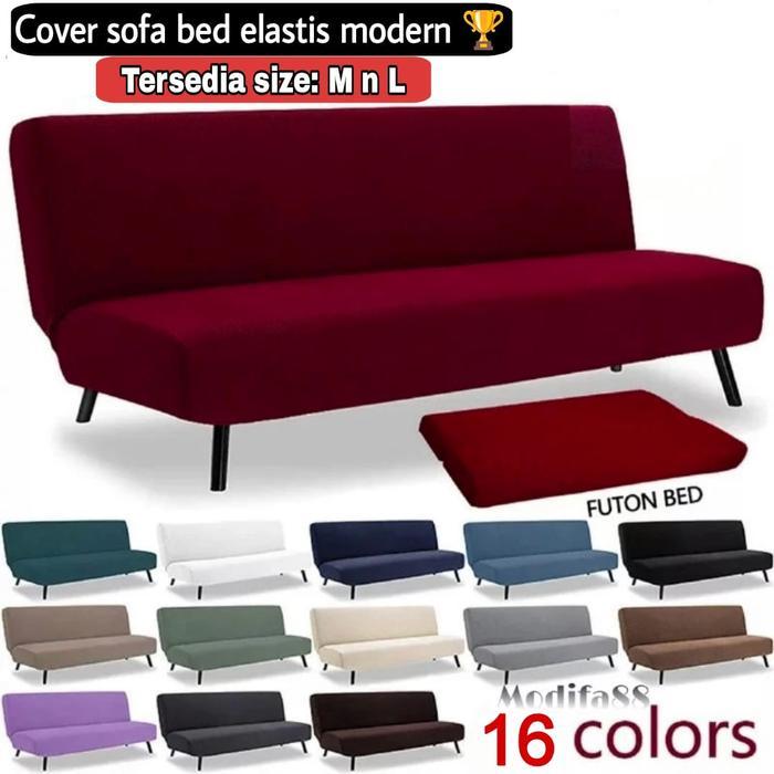 Sarung Sofa Bed Polos Informa,Gotham,Okland,Ivaro Elastis Size: M & L / Cover Sofa Bed Stretch