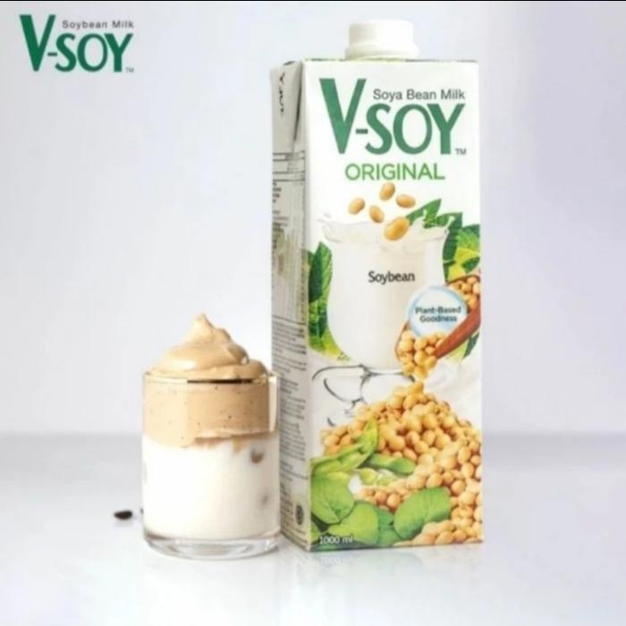 Promo V-Soy Original Susu Kedelai Soybean 1Lt 1 Dus Isi 12Pcs Terlaris