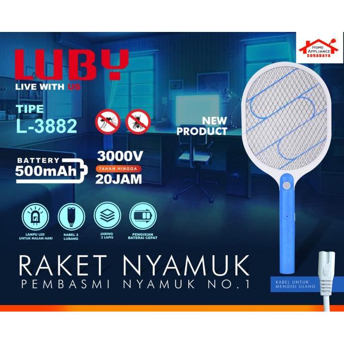 Aoki - Raket Nyamuk Listrik Charger Rechargeable - Baterai Lithium