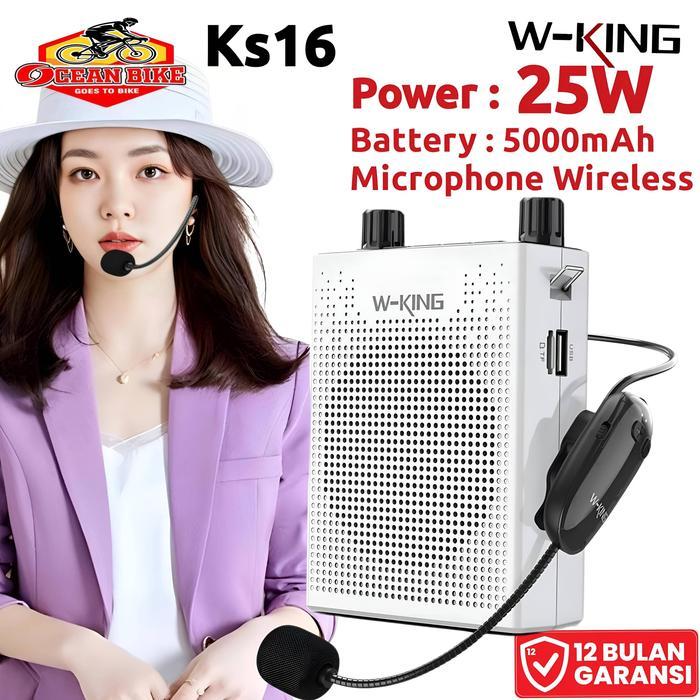 Wking Speaker Pinggang Tour Guide Mic Karaoke W-King Ks16 Bluetooth