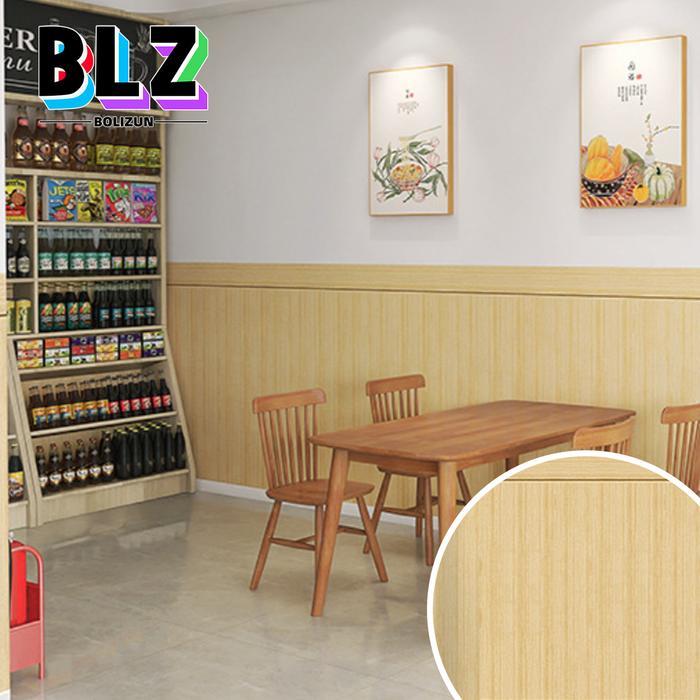 BOLIZUN (1ROLL) Stiker Wallpaper Dinding Vinyl Motif Batu dan Kayu, Tahan Aus dan Gores, PVC Ramah