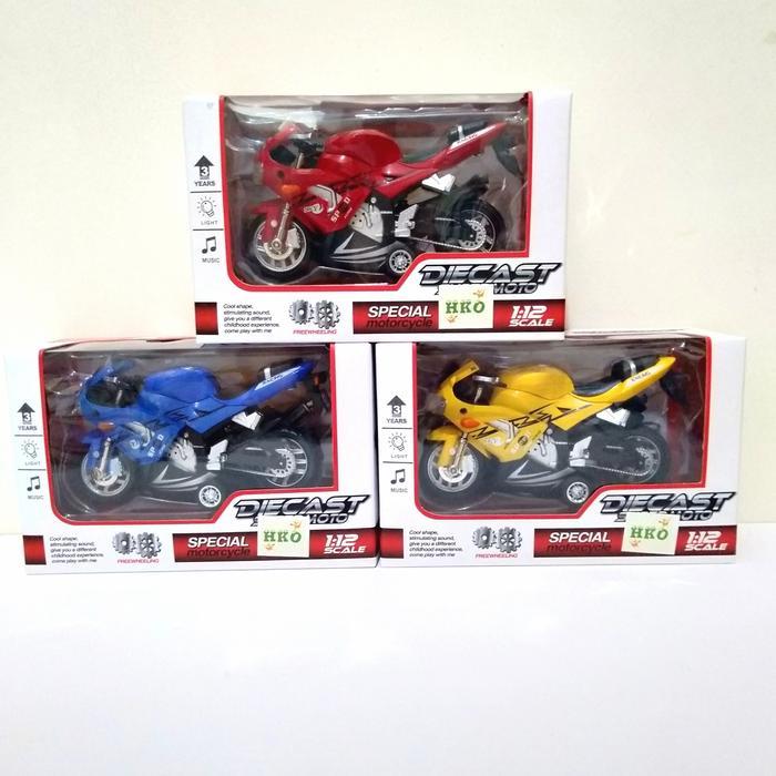 Mainan anak motor diecast besi sporty Moge