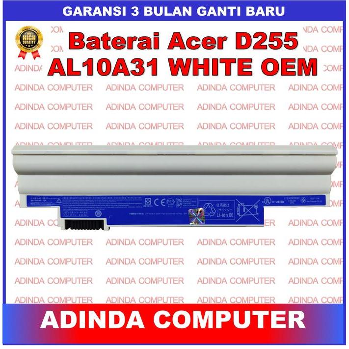 Baterai Acer D255 AOD257 D257 AO257 527 AOD270 D270 AO270 270 White