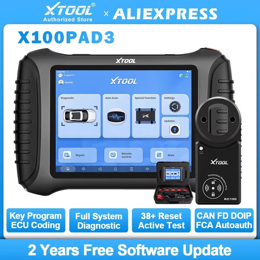 XTOOL X100 PAD3 V2.0 Elite IMMO Key Programming Tools X100PAD3 KC100 All Key Lost ECU Coding