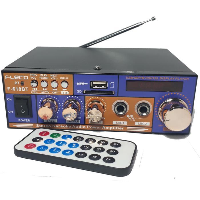Amplifier Fleco Bluetooth F-618BT Stereo Karaoke + Mp3 player + Radio