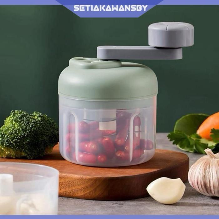 Mini Chopper Blender Portable Gilingan Mini Bumbu dan Daging Manual Putar Tangan 006