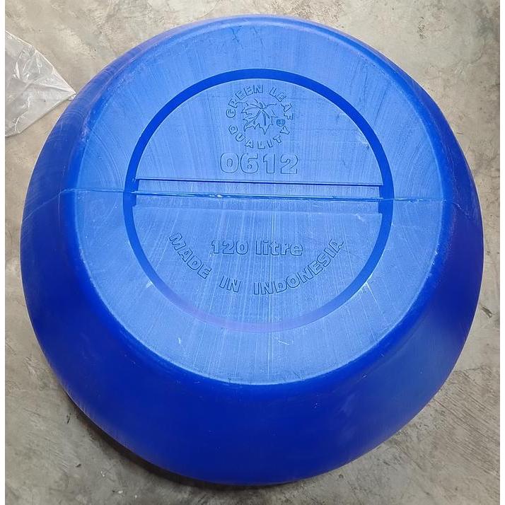 Gentong Air Besar 120 Liter BIRU / Tong Air Tutup Plastik Putih Green Leaf 120 Liter Tebal dan Kuat