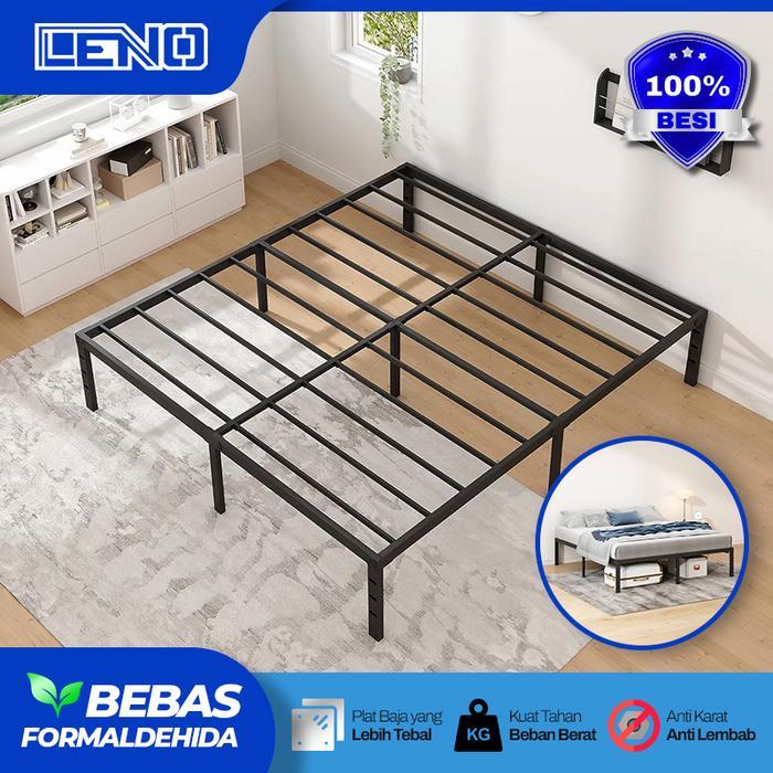 ranjang kasur besi dipan kasur 100% beis anti karat divan tempat tidur besi kokoh hitam putih