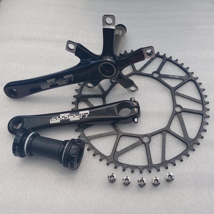 Original Litepro Crankset single 56T BB HT2 Litepro Emboss include BB