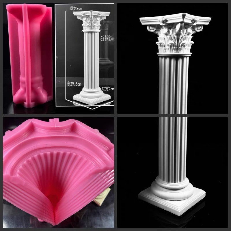 Large Rod Candle Silicone Mold Scented Candle Making DIY Retro Roman Column Design Handmade Candle M
