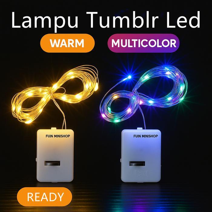 Lampu Natal Tumblr Rainbow LED Hias Panjang 1 Meter / Lampu LED Tumblr