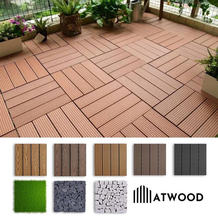 Decking Tile WPC Outdoor DIY / Lantai Kayu Ubin Teras Taman Kolam Renang, Bongkar Pasang