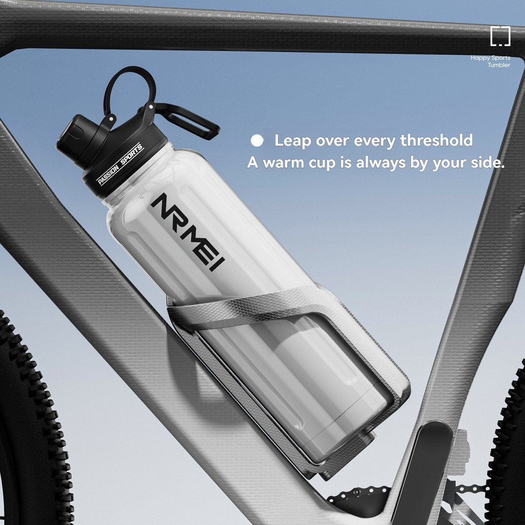 Large Capacity Sports 316 Stainless Steel Water Bottle Insulated Flask Cycling Water Kettle Flat