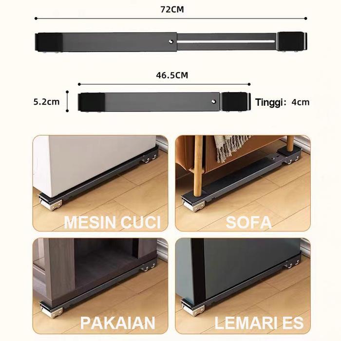 Cuci Gudang Roda Lemari Portable / Tatakan Kulkas / Kaki Kulkas / Tatakan Mesin Cuci