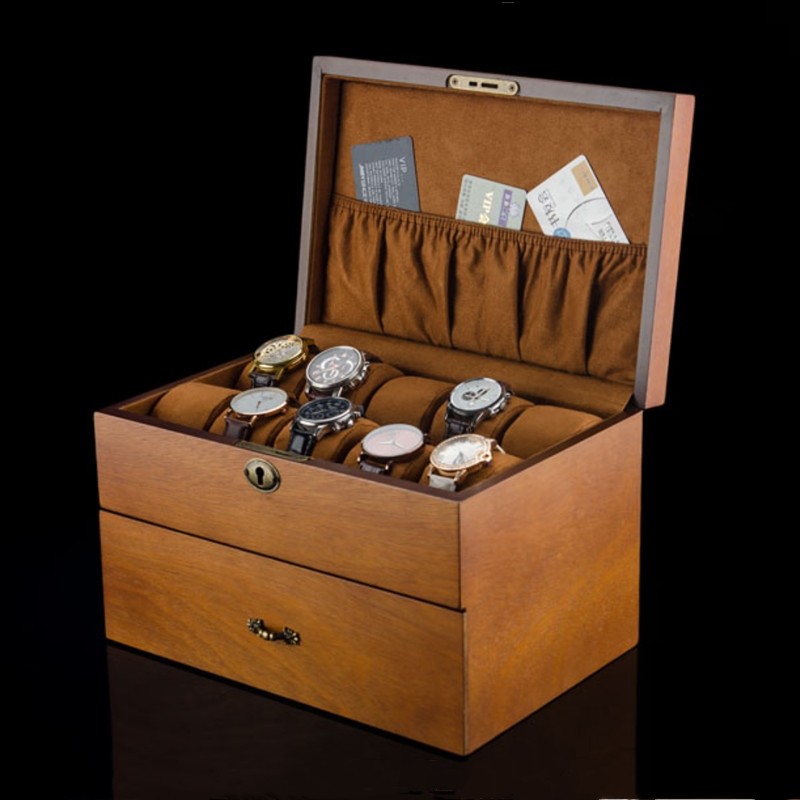 20 Slots Wood Watch Box Organizer With Lock New Watch Case Storage Box Watch Display Box Solid Wood