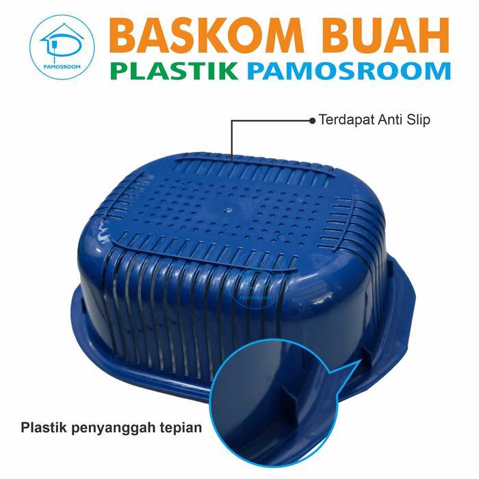 Pamosroom Baskom Lubang Plastik Tebal Baskom Cuci Sayur Buah Daging