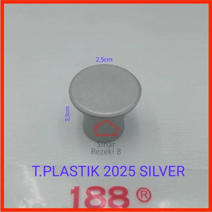 Tarikan 2025 Plastik Silver Bulat / Laci Pintu Lemari Minimalis Knob .