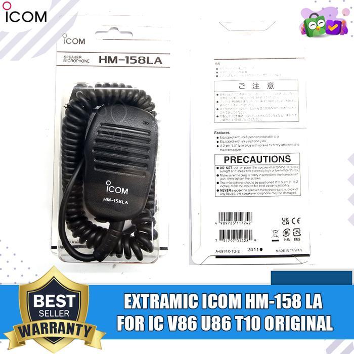 ICOM Extramic Hm 158 LA For Icom V86 U86 T10 Handmic HM 158-LA Hm158 La Untuk HT Icom Ic V86 U86 T10