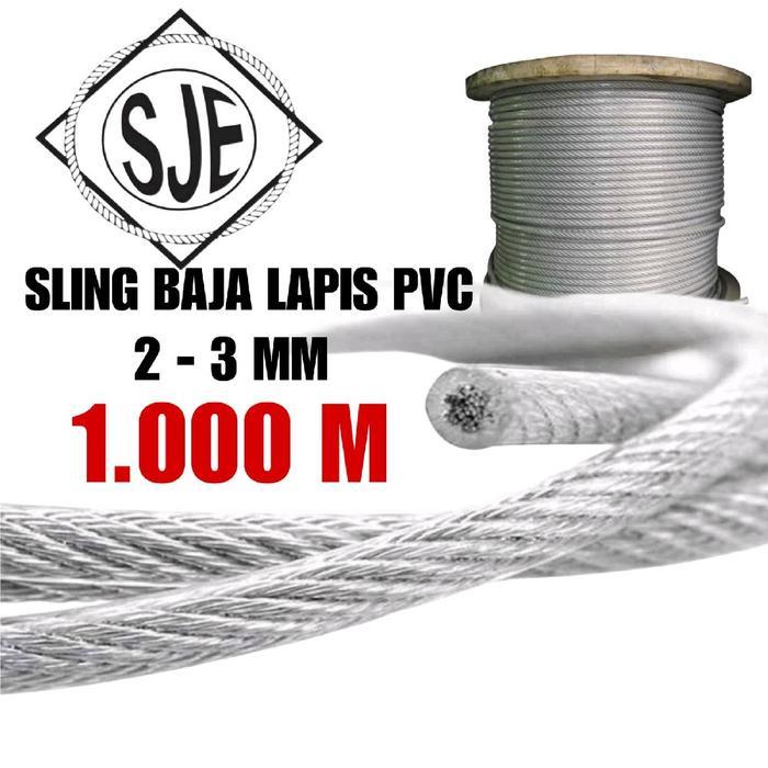Terlaris - sling pvc 3mm/ kawat sling pvc 3mm / seling baja lapis pvc 3mm / sling baja lapis pvc 3mm