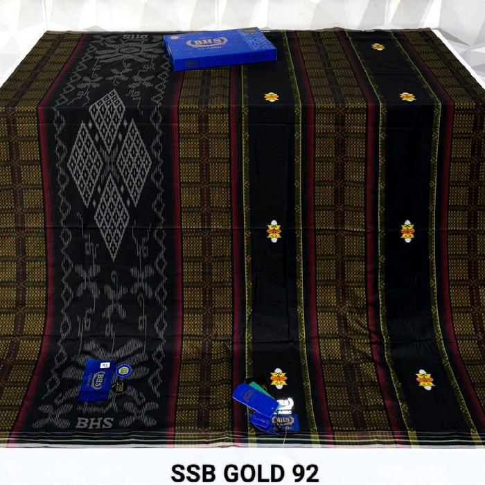 Sarung Bhs Classic Gold Motif C45 Ssa, Bhs Classic Songket, Putih Hitam Pasti Ori