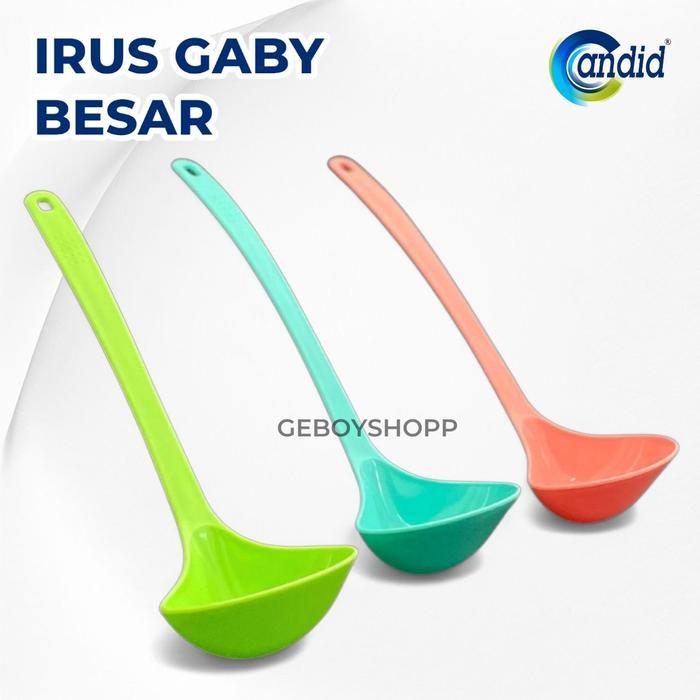 [PAKET 12PCS] Candid Irus GABY BESAR / Centong Sayur / Sendok Sup Plastik Foodgrade PP5
