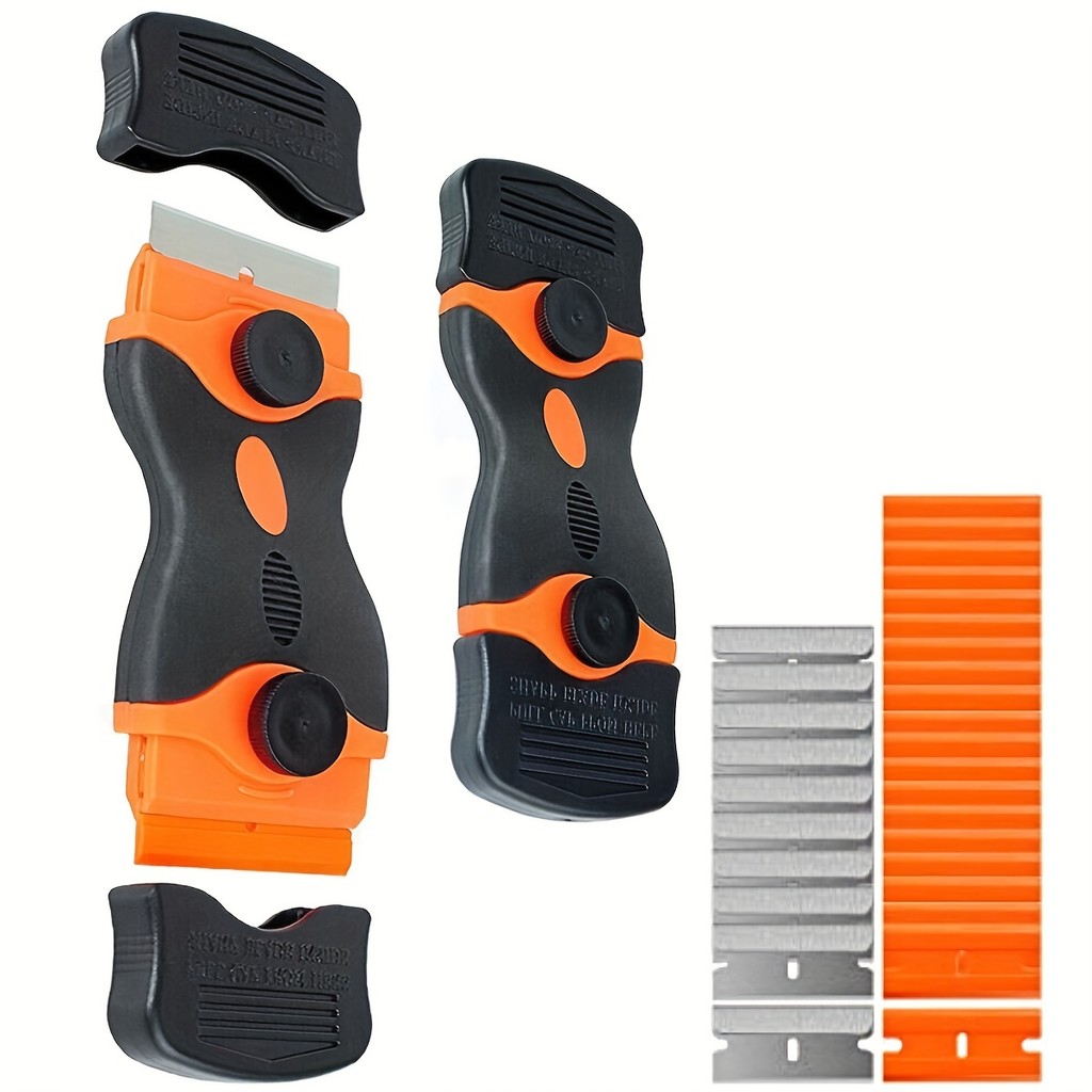 21pcs Razor Blade Scraper Double Edge Razor Scraper Remover Tool with Razor Blades for Labels Sticke