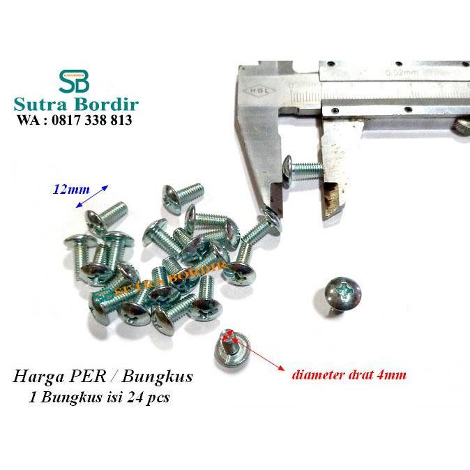 Baut Plus + Baut 4mm Drat Baut Kunci + PER BUNGKUS