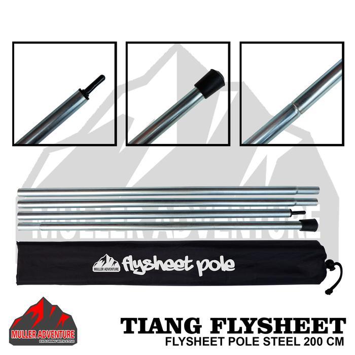 tiang flysheet alumunium tiang tenda 200cm untuk pasang flysheet 1 tiang