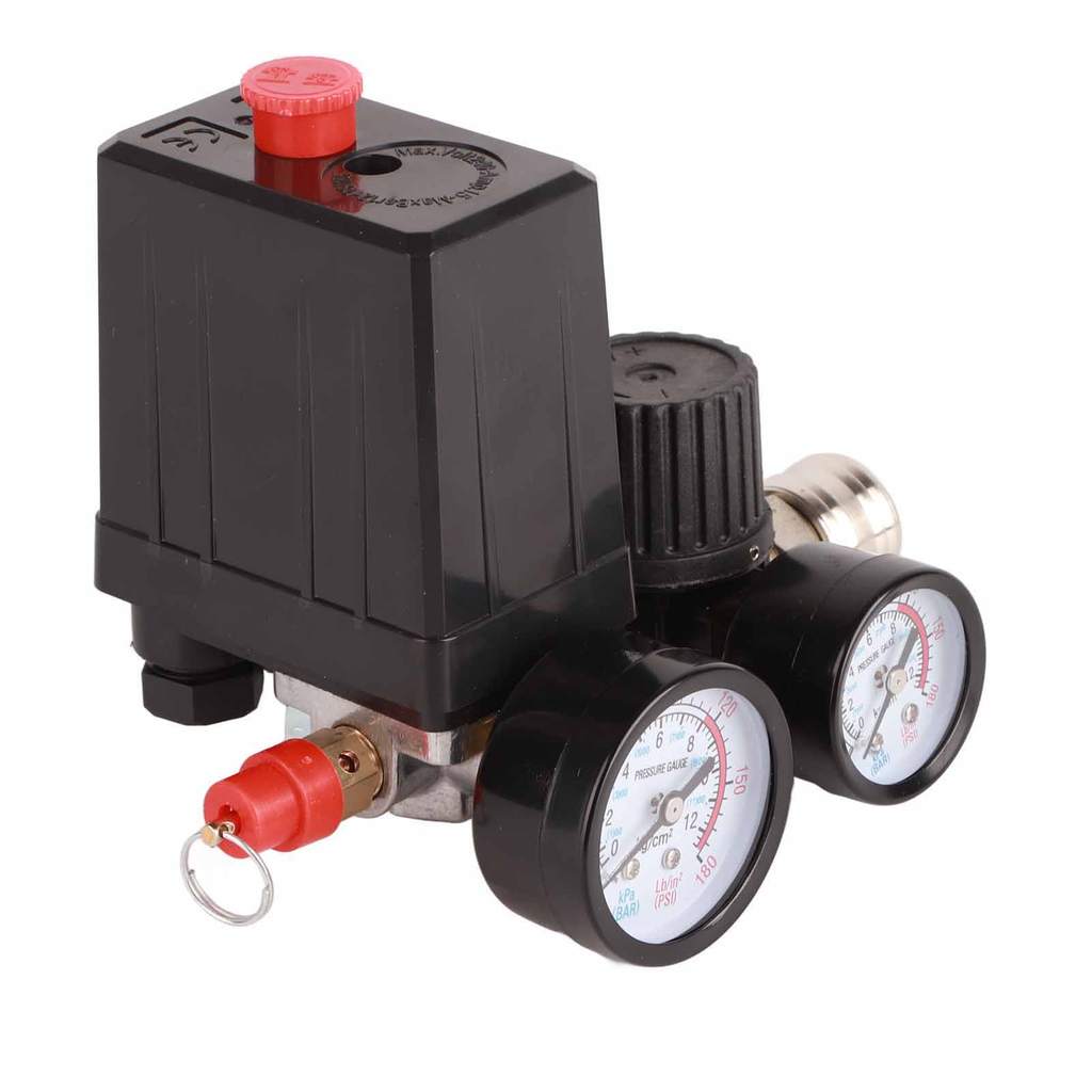 Air Compressor Valve Pressure Control Switch Air Compressor Pressure Switch 1/4in 4 Holes Controller