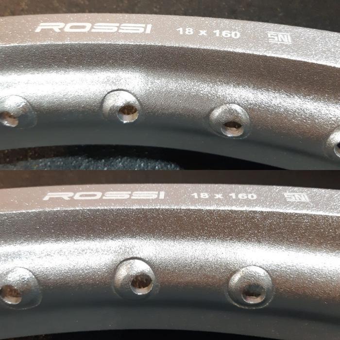 [ SEPASANG ] VELG / ALLOY RIM V ROSSI 160/160 RING 18 SILVER KULIT JERUK / SANDBRUSH
