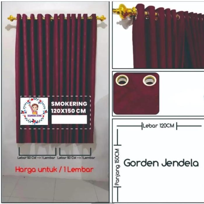 "New" GORDEN JENDELA EMBOSS MINIMALIS SMOKRING 12 RING 120 X 150 CM GORDEN JENDELA PENDEK Tali