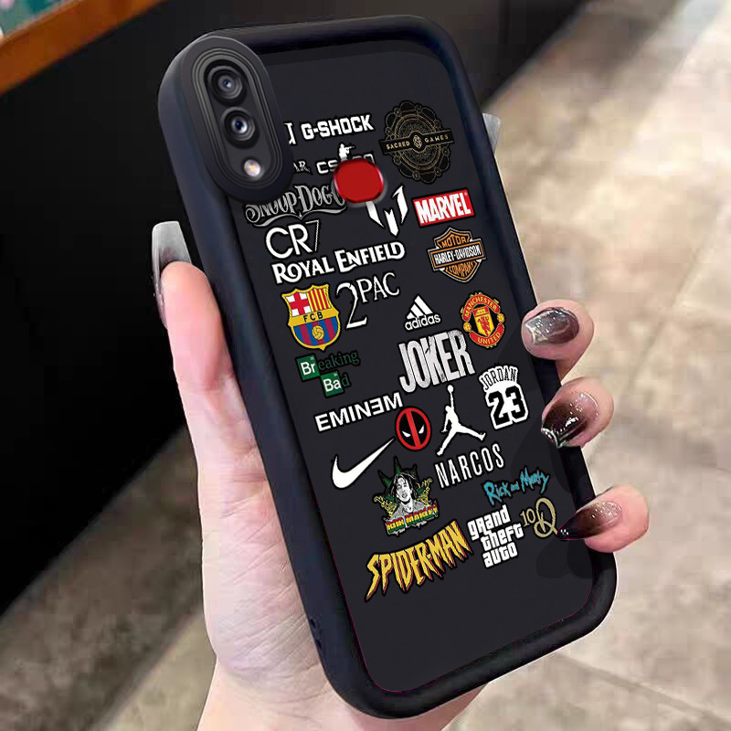 Casing Hp untuk Samsung Galaxy A10s M01s Case Desain merek trendi bola basket Kasing silikon Cesing 